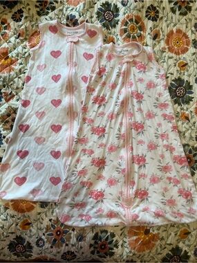 Mama Cheetah Sleep Sack Bundle | 6-12 Month | Hearts & Floral Prints